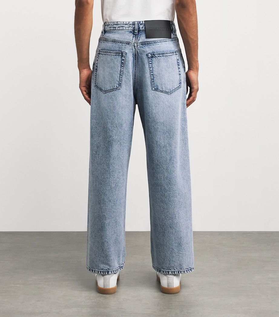 Jil Sander Mens Light-Wash Straight Jeans Antartic Image 4