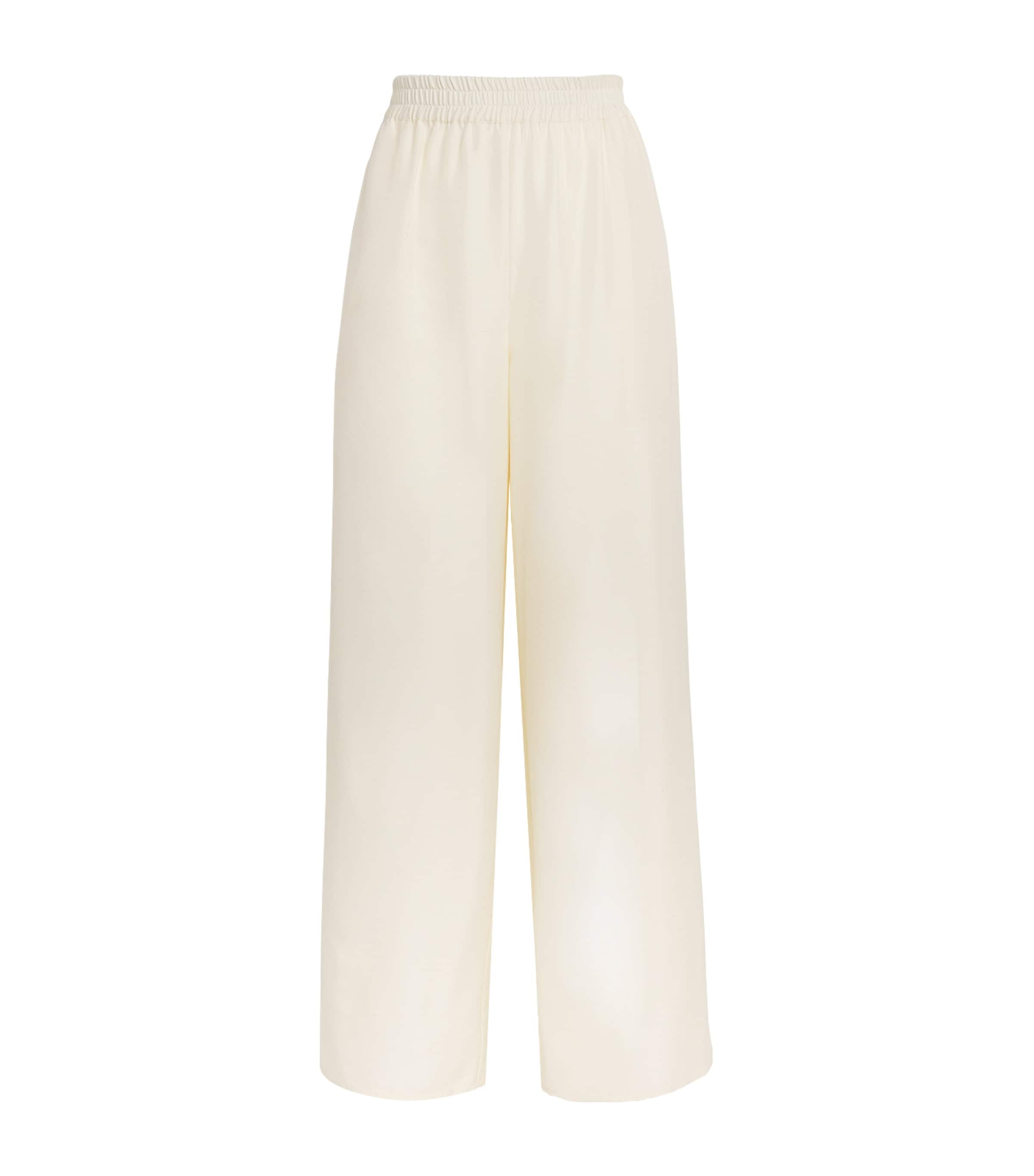 Le Kasha Womens Silk Pamir Wide-Leg Trousers Cream Image 1