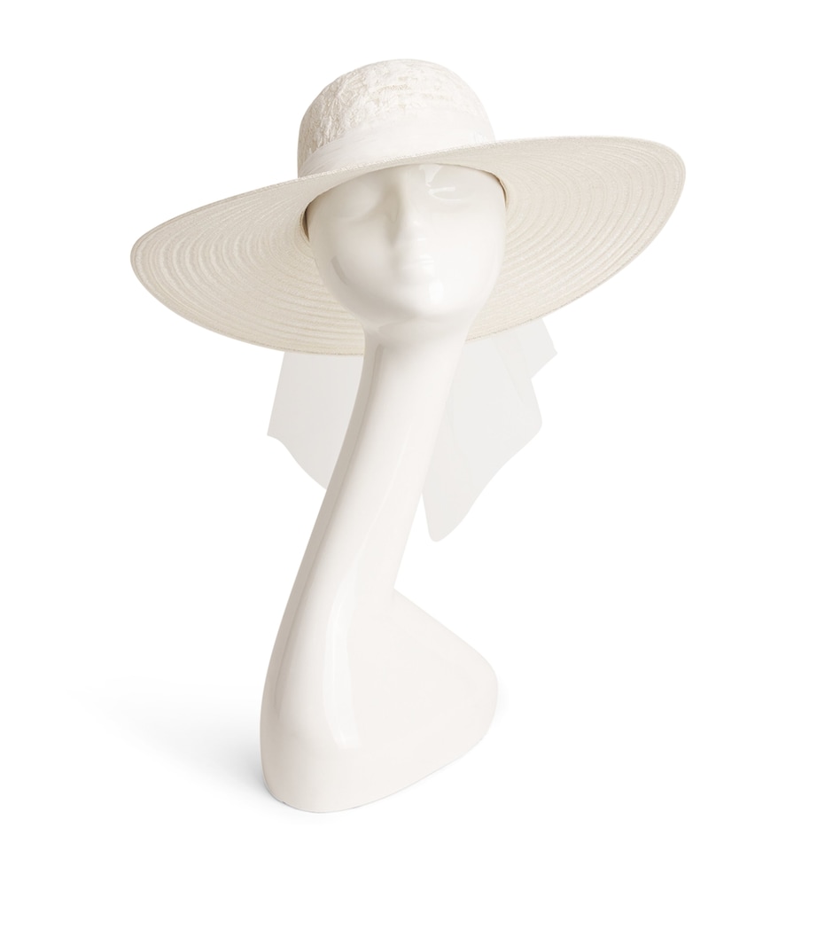 Straw Blanche Capeline Hat WHITE Image 1