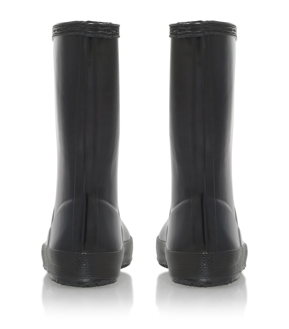 Hunter Kids First Gloss Welly Boots Black Image 3