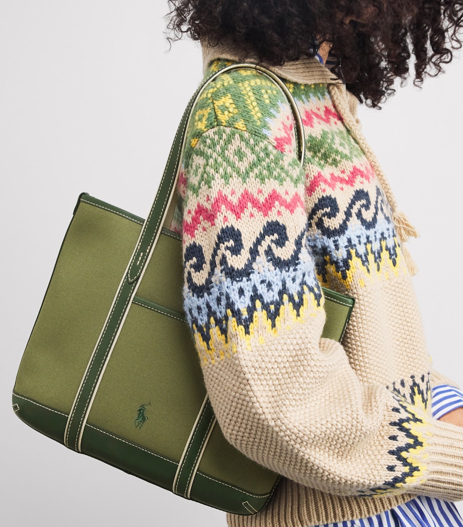 Small Polo Pony Shopper Tote Bag LIGHT SAGE/OLIVE Image 2