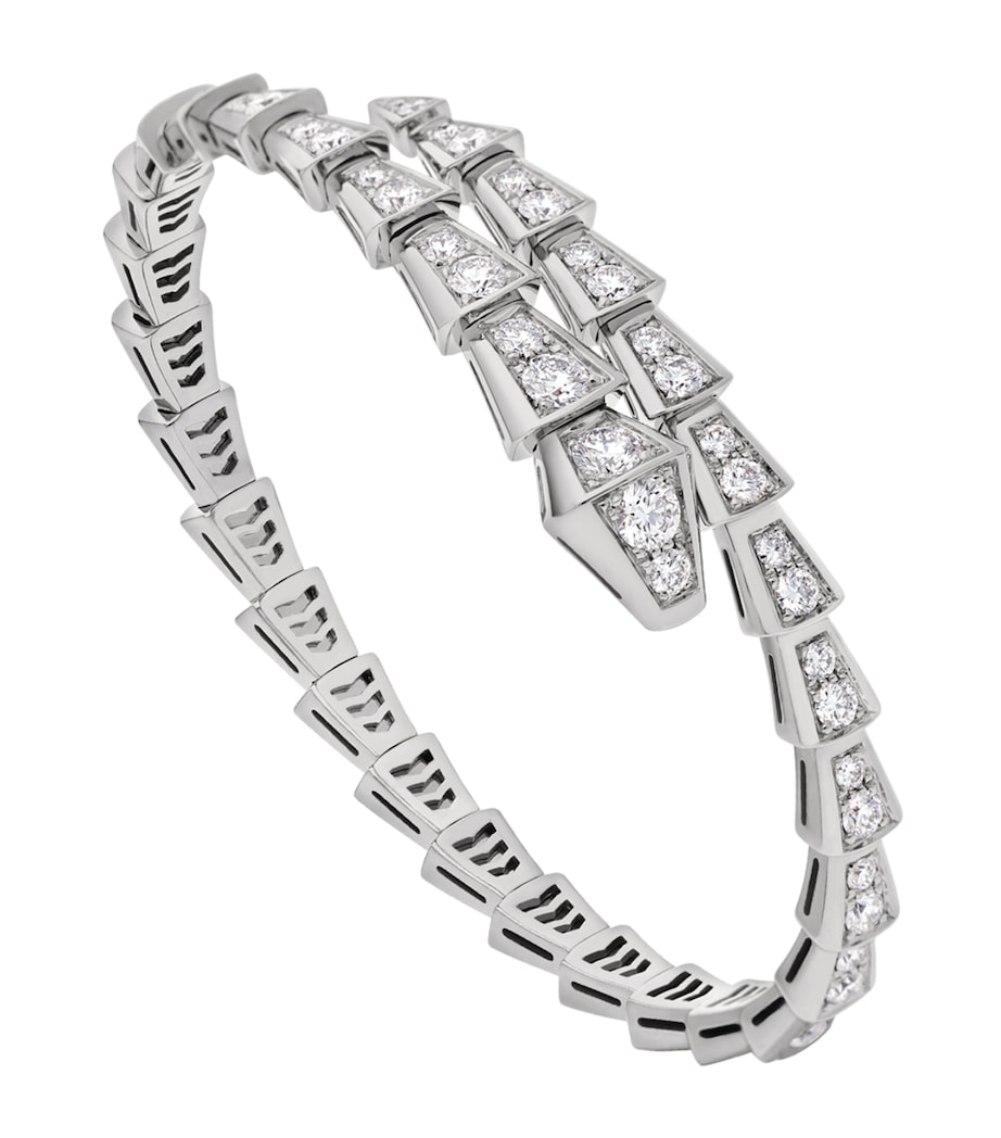 Small White Gold and Diamond Serpenti Viper Bracelet WHITE GOLD Image 1