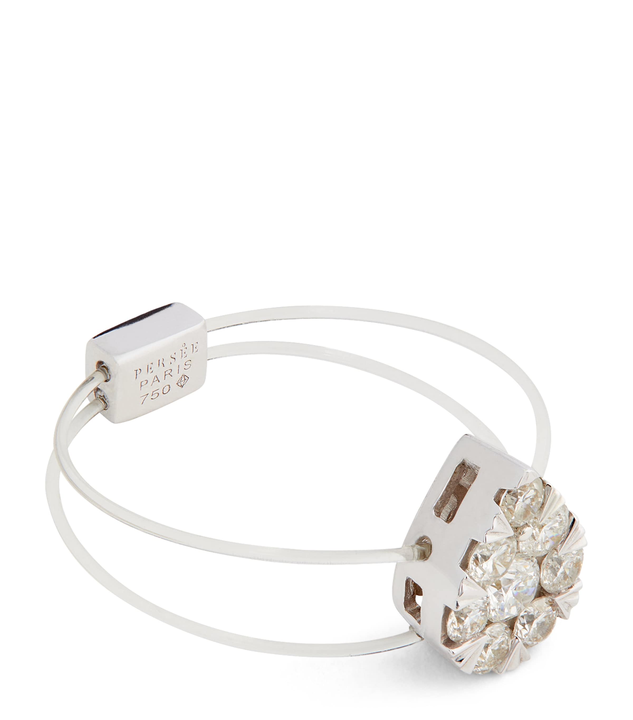Persée White Gold And Diamond Floating Ring In White