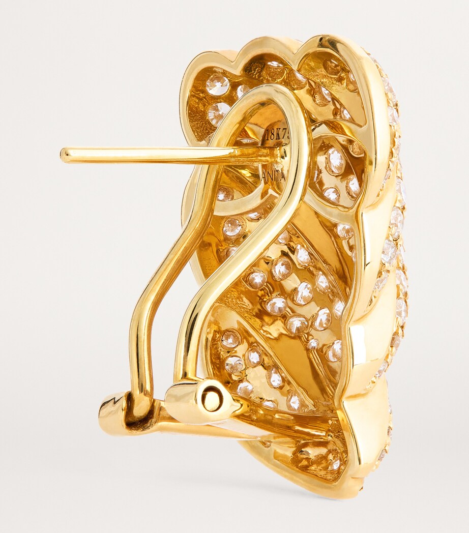 Anita Ko Yellow Gold and Diamond Croissant Earrings Yellow Gold Image 4