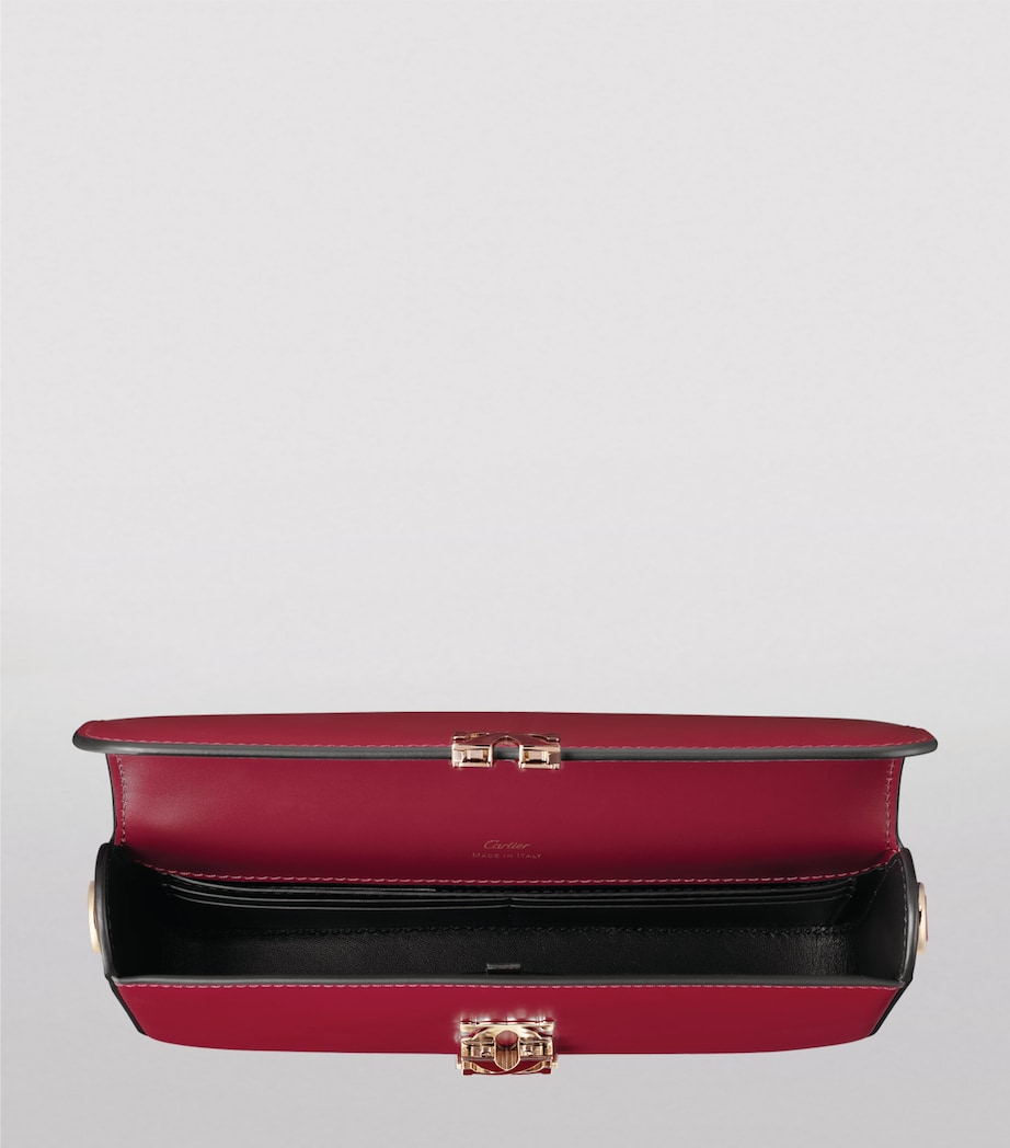 Mini Leather C de Cartier Chain Bag CHERRY RED Image 6