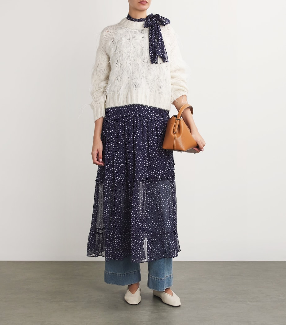 Pussybow Abi Midi Dress NAVY POLKA DOT Image 4