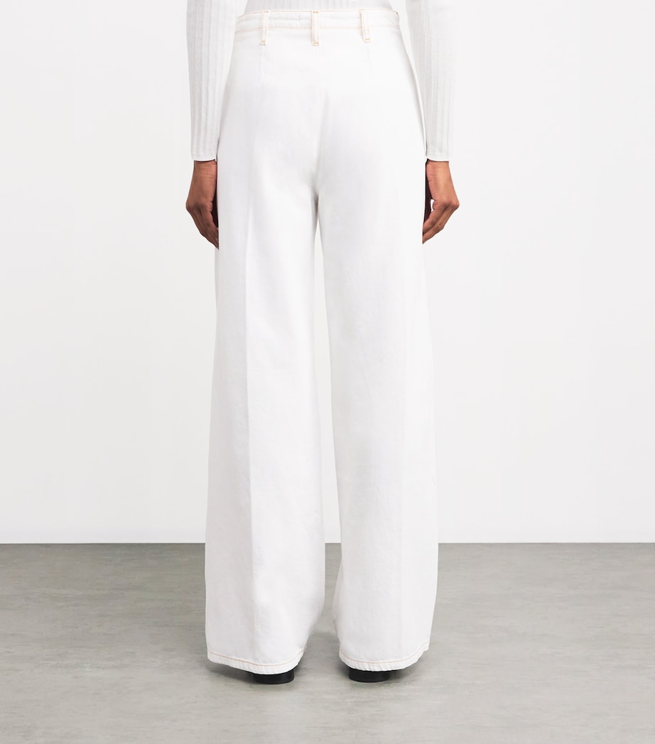 High-Waist Wide-Leg Jeans WHITE Image 4