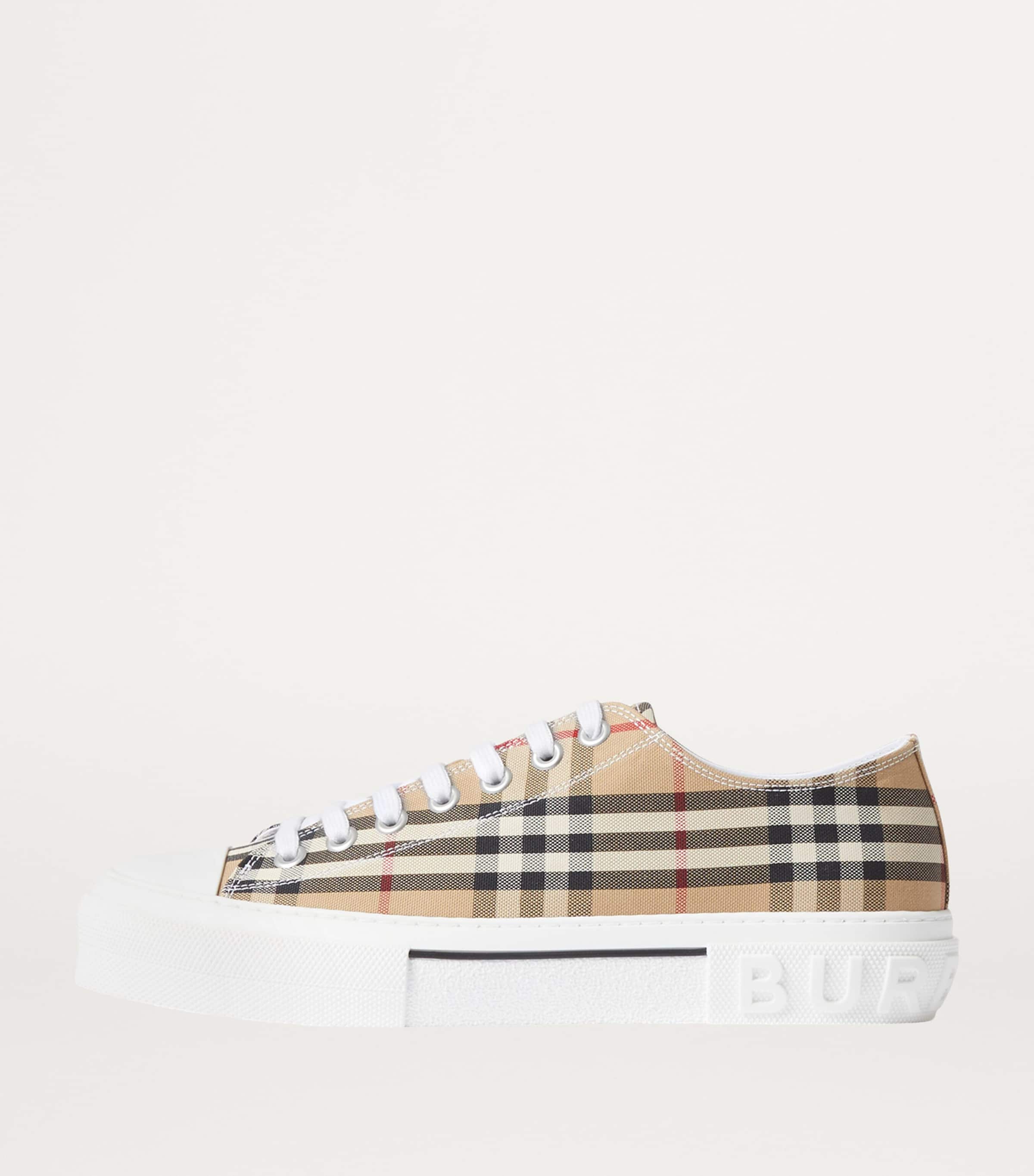バーバリー　98cm Burberry Beige Cotton Check Sneakers | Harrods UK