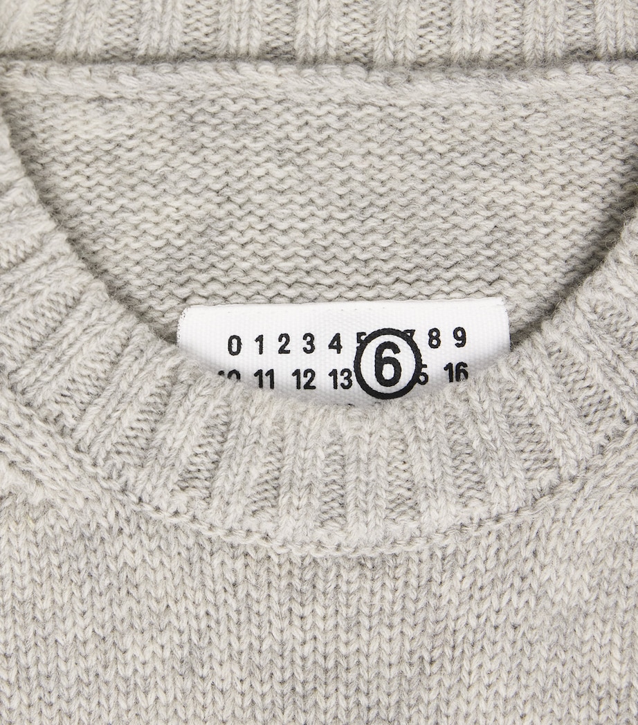 MM6 Maison Margiela Mens Wool-Blend Logo Sweater Vest Gry Mel Blck Pr Image 6