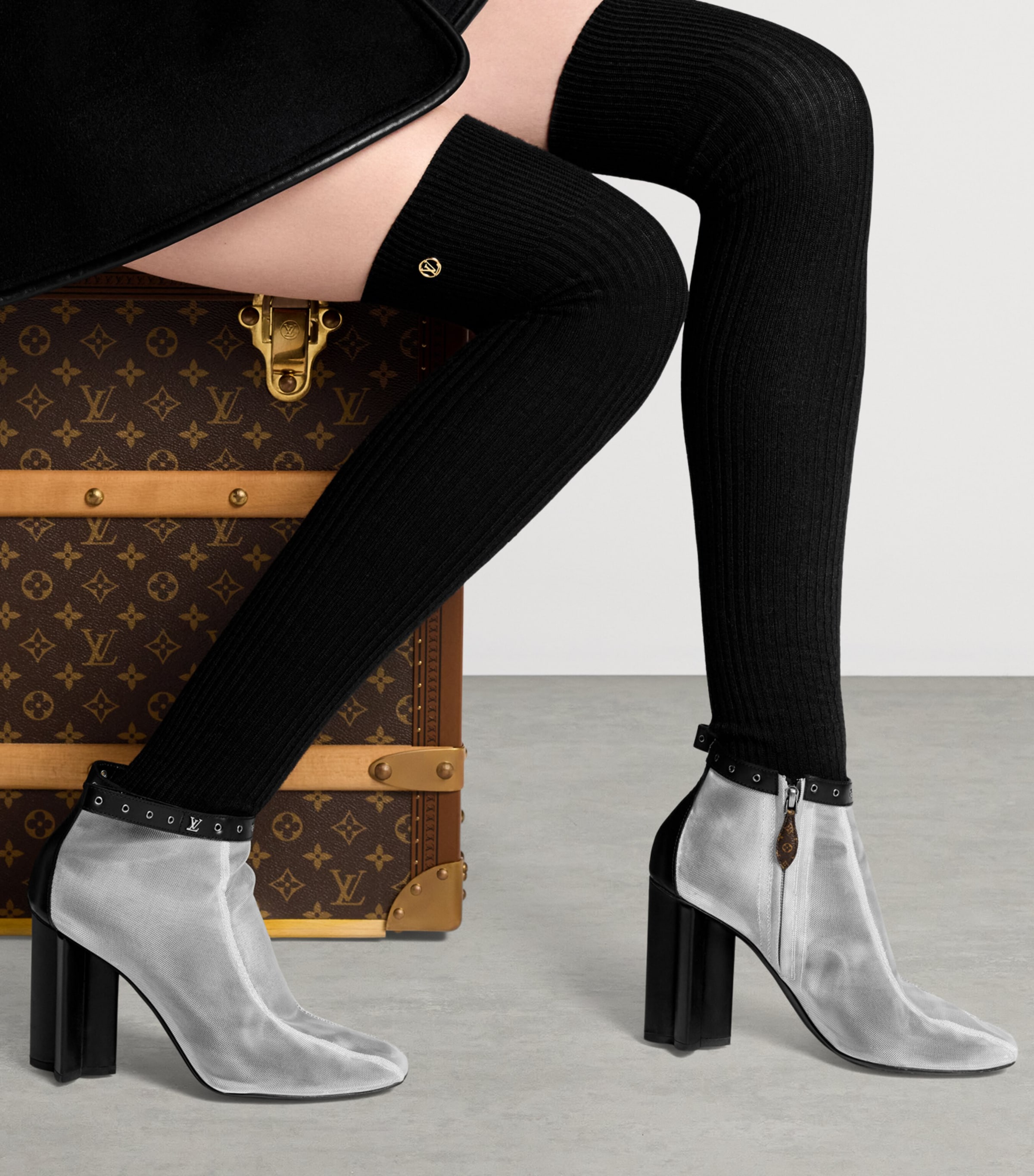 Mesh Silhouette Ankle Boots 80 SILVER Image 4