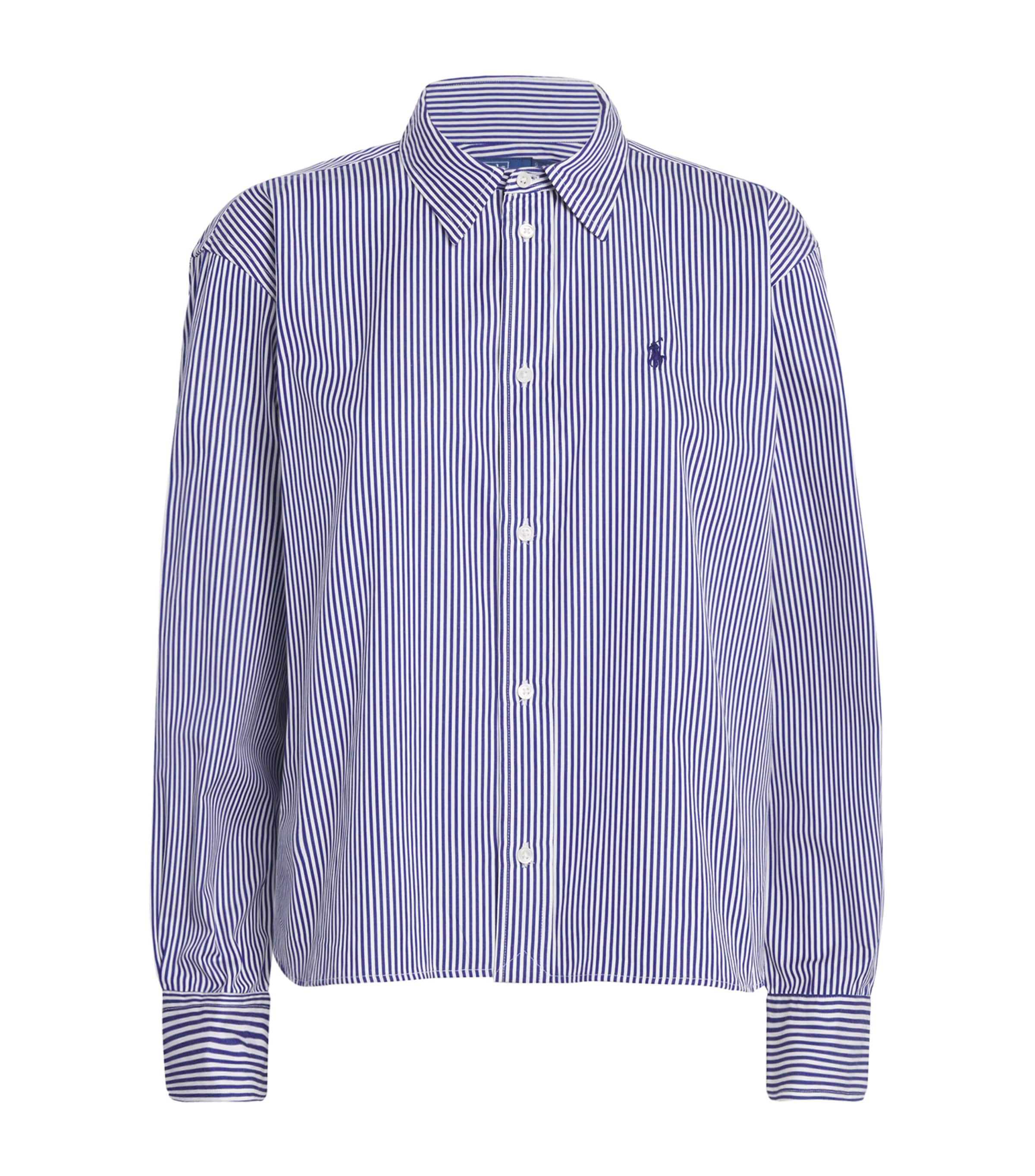 Polo Ralph Lauren Striped Cropped Shirt White/blue Image 1
