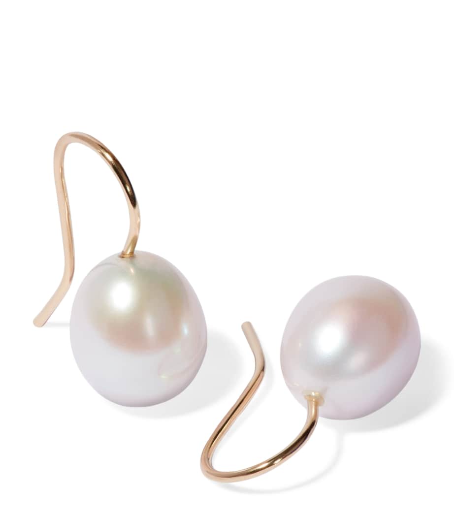 Yellow Gold and Baroque Pearl Drop Earrings YELLOW GOLD Image 1
