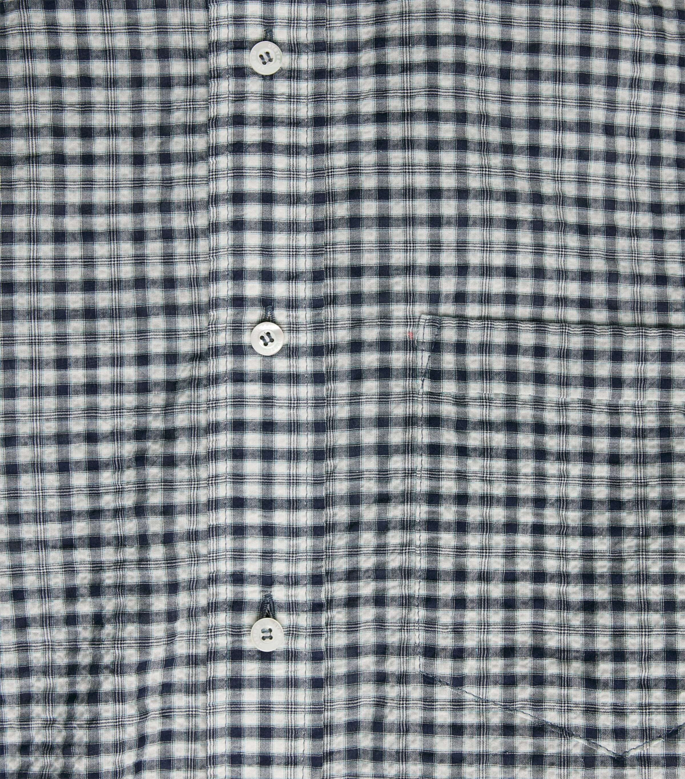 System Mens Cotton-Blend Relaxed Check Shirt Dark Navy Image 6