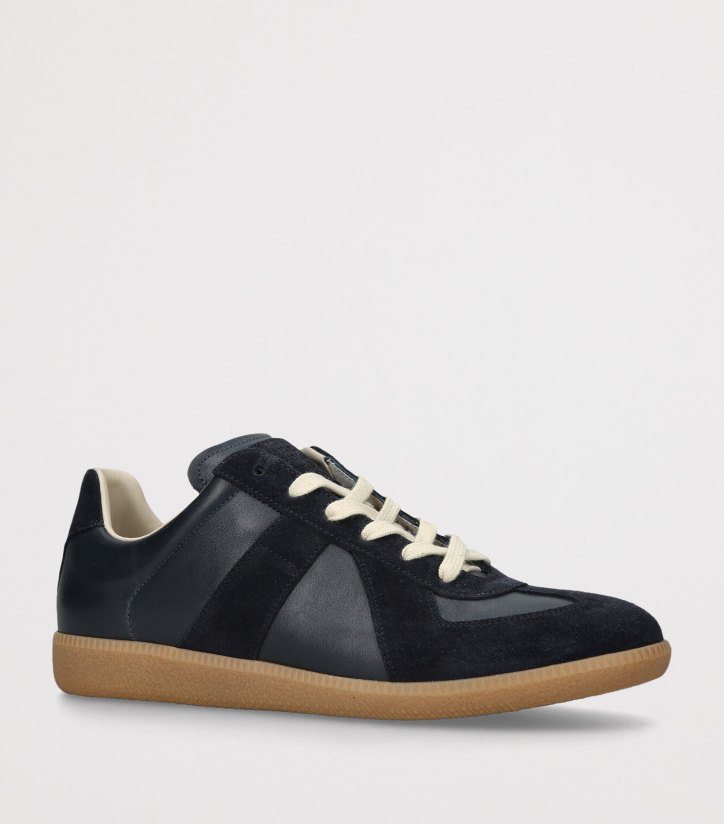 Leather-Suede Replica Sneakers NAVY Image 3