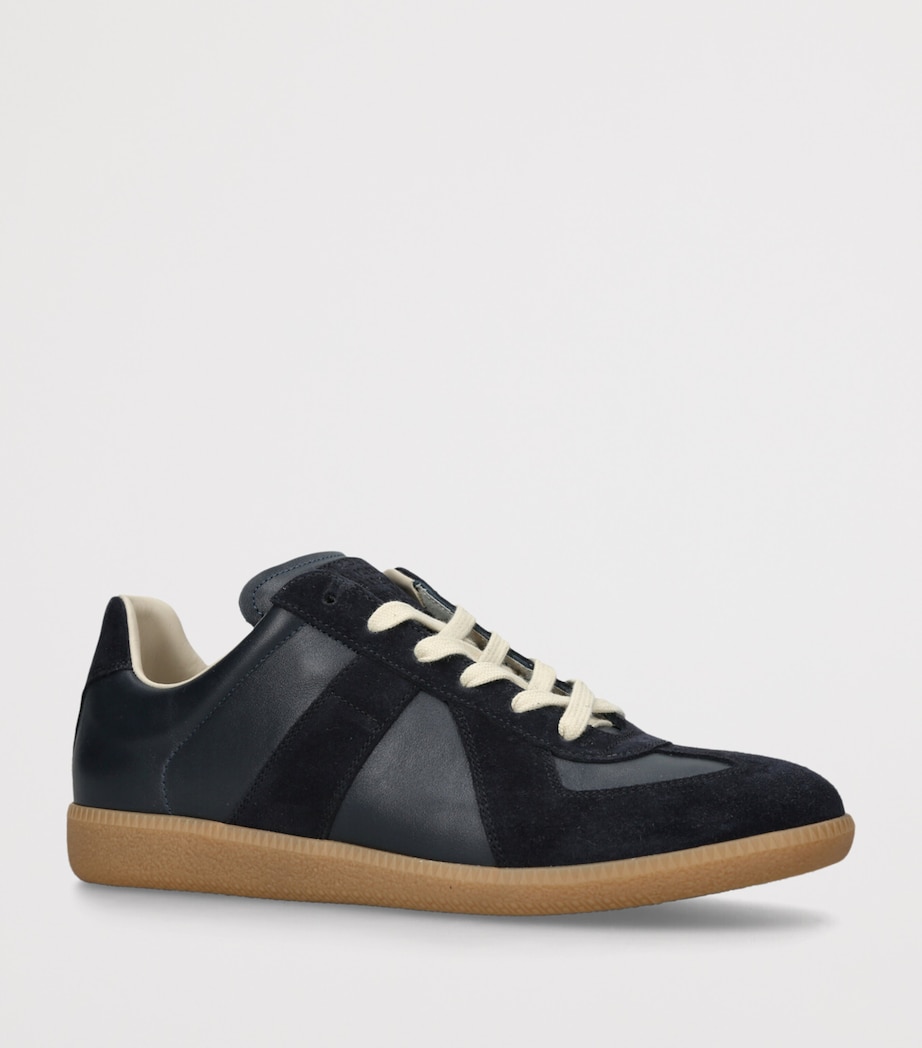 Leather-Suede Replica Sneakers NAVY Image 3
