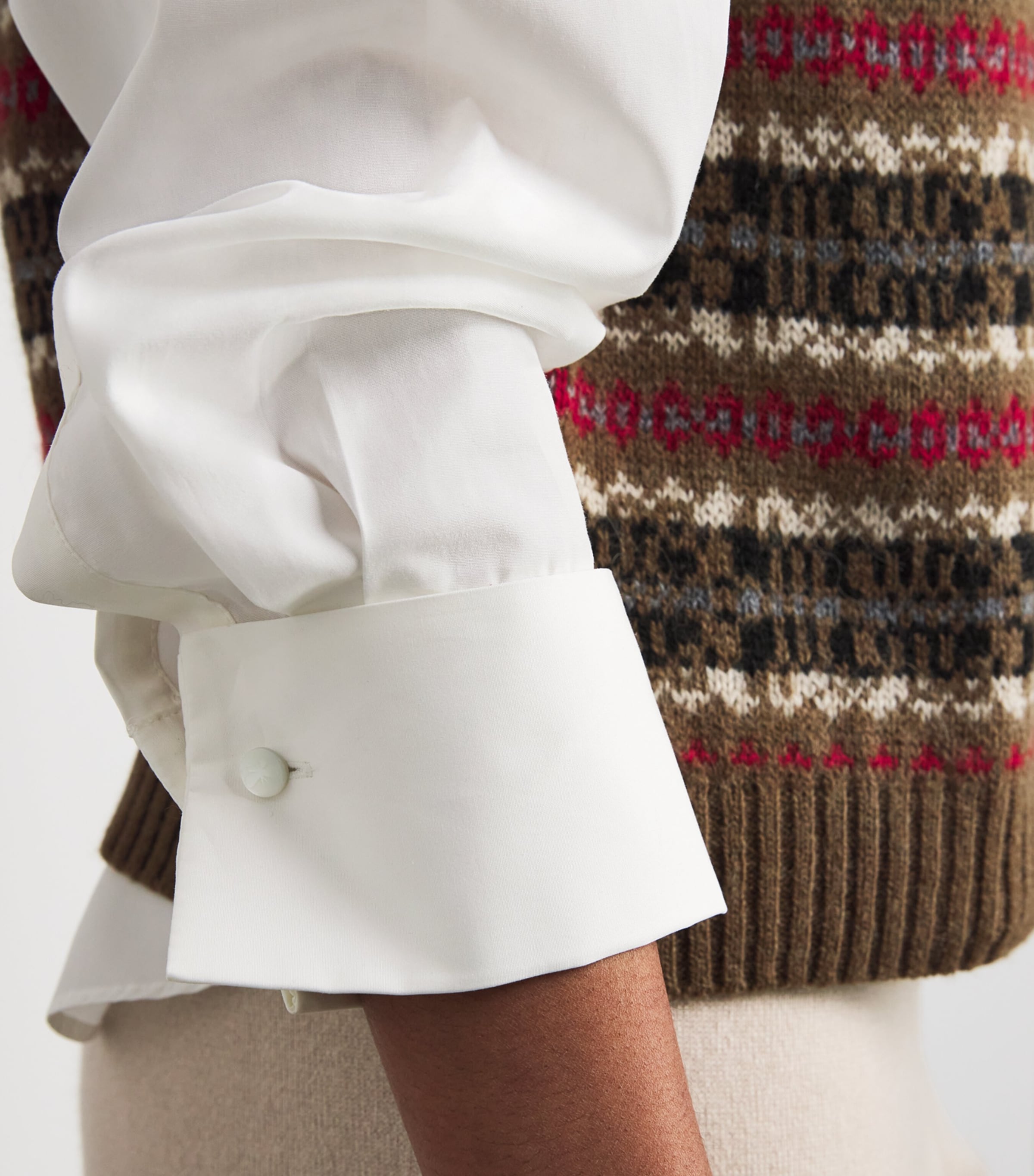 Cotton Embroidered Shirt WHITE Image 6