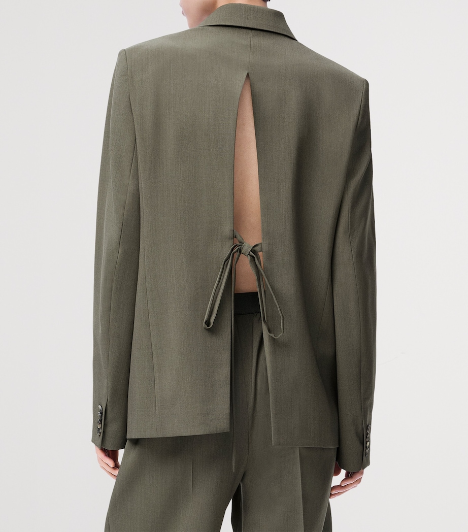 Wool-Blend Single-Breasted Jacket KHAKI GREEN Image 4
