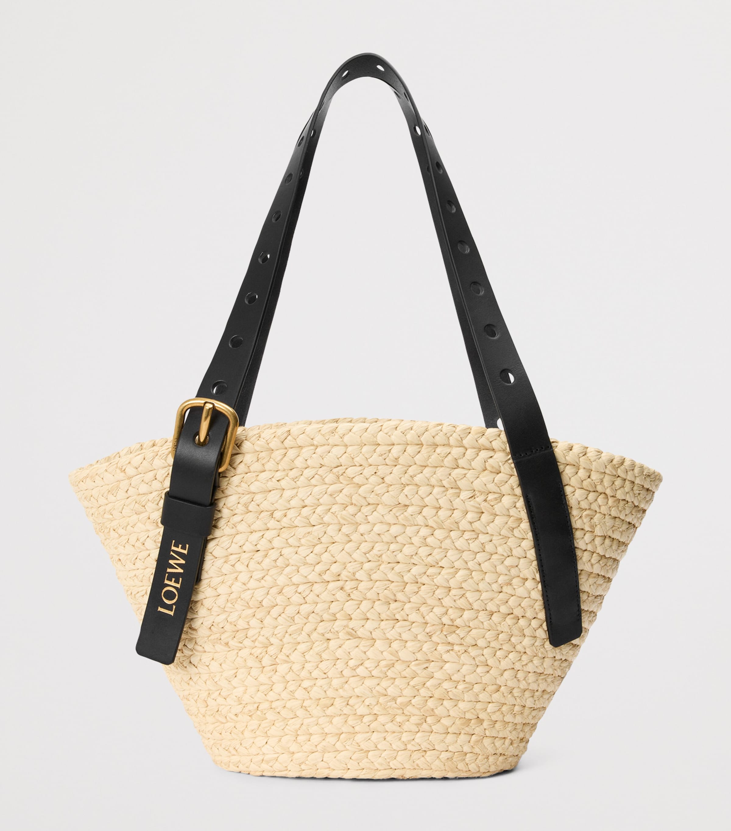 LOEWE x Paula's Ibiza Small Raffia Punch-Hole Tote Bag