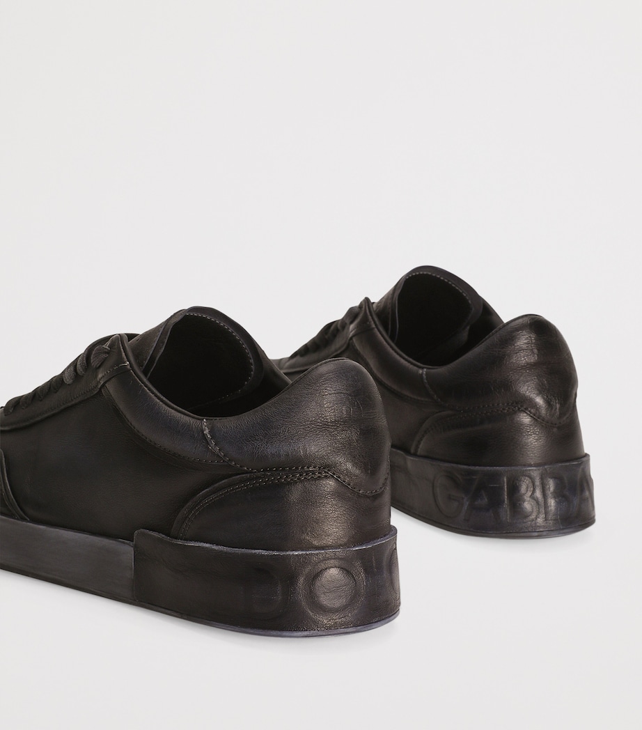 Leather Portofino Sneakers 80999 BLACK Image 4