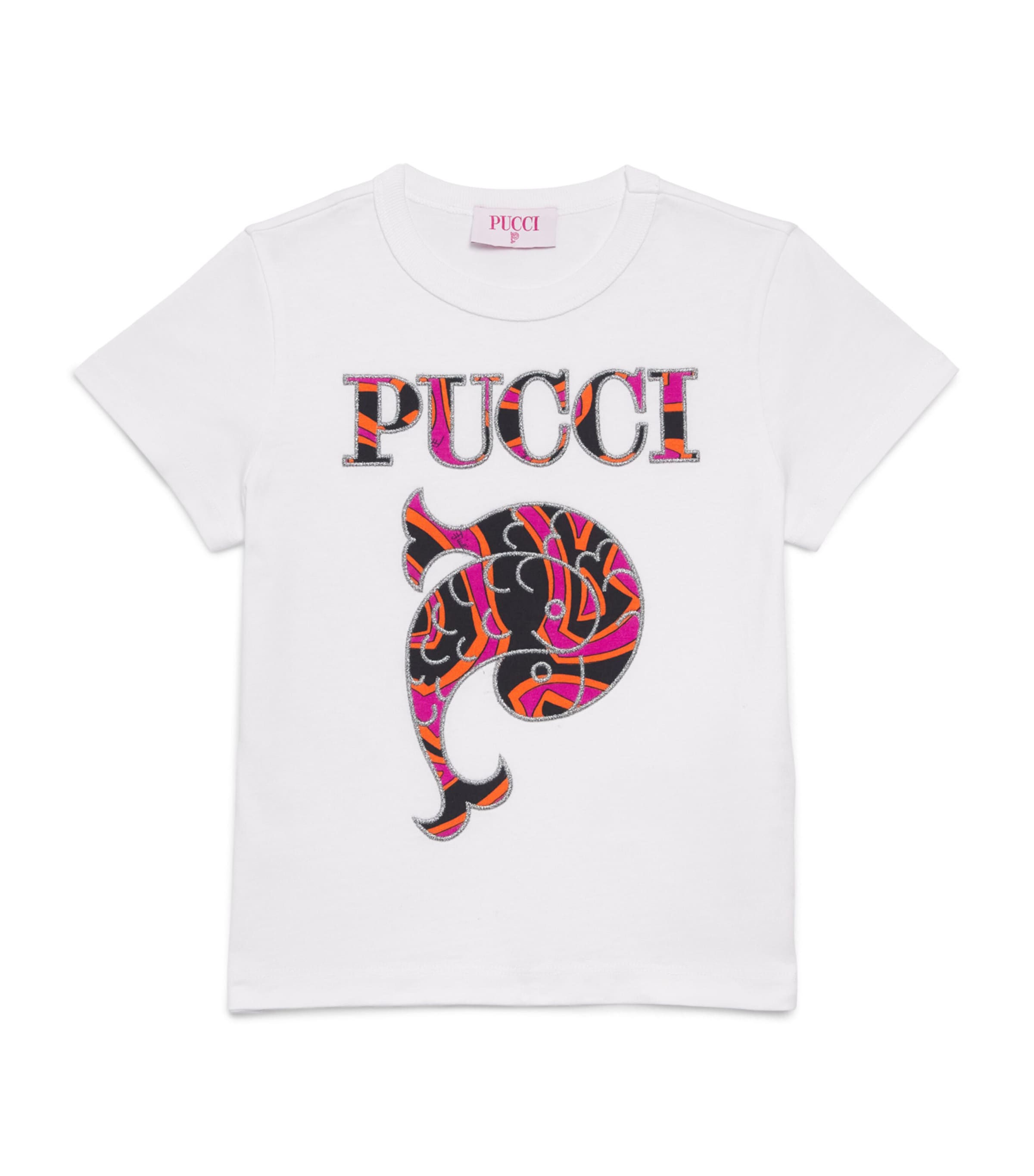 PUCCI Junior Embroidered Logo T-Shirt (4-14 Years) White Image 1