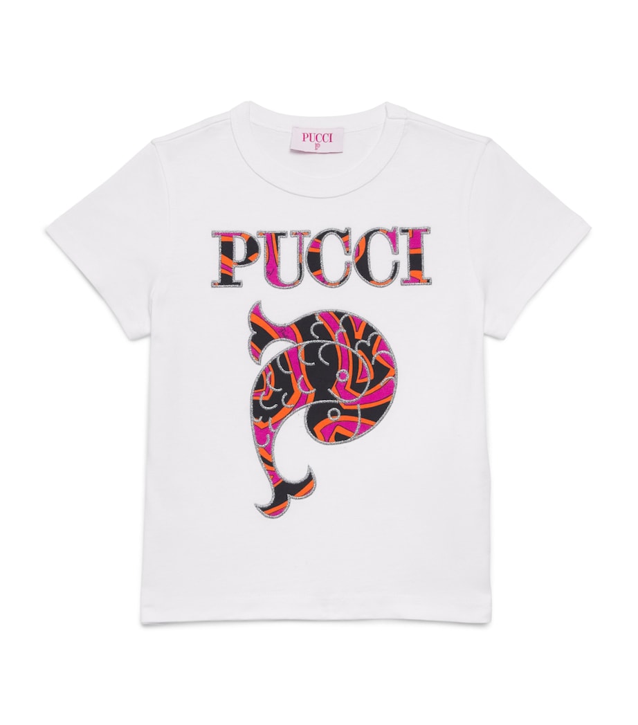 PUCCI Junior Embroidered Logo T-Shirt (4-14 Years) White Image 1