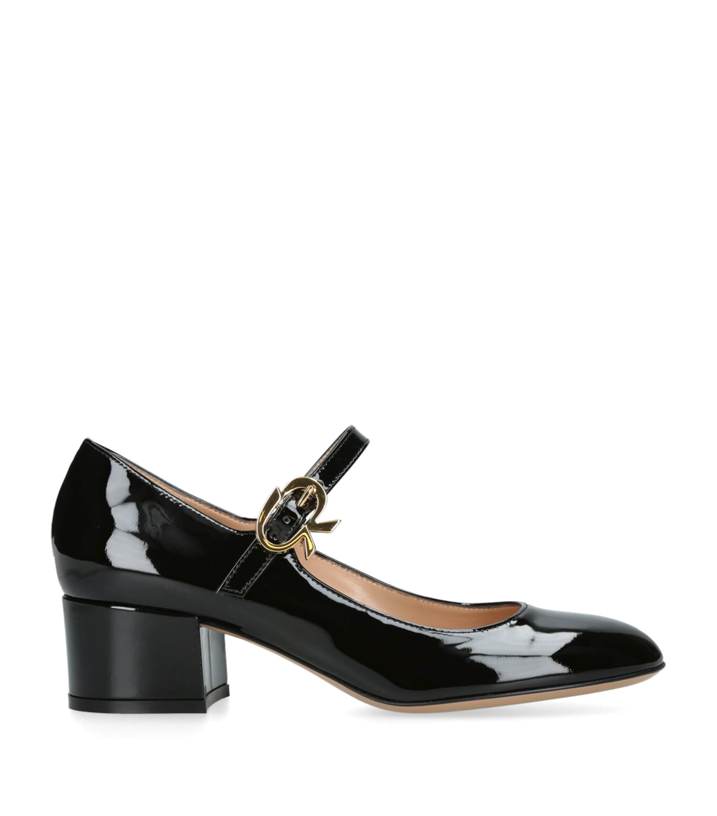 Shop Gianvito Rossi Leather Mary Court Shoes 45 In Black