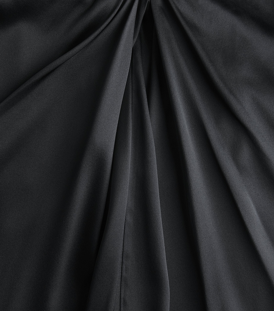 STAUD Womens Silk-Blend Sonoma Midi Skirt Blk Black Image 6