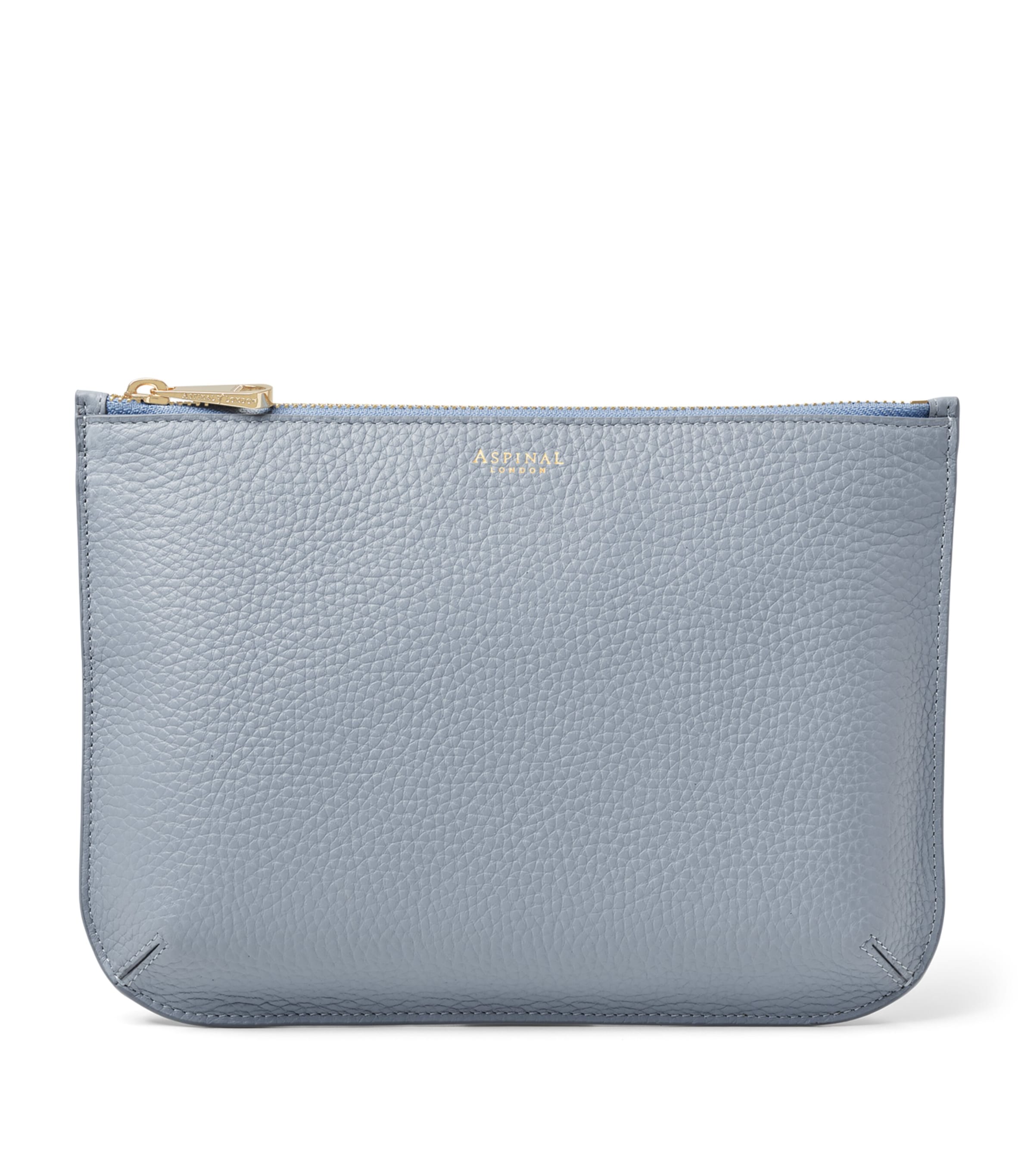 Aspinal Of London Large Leather Ella Pouch Skyblue Image 1