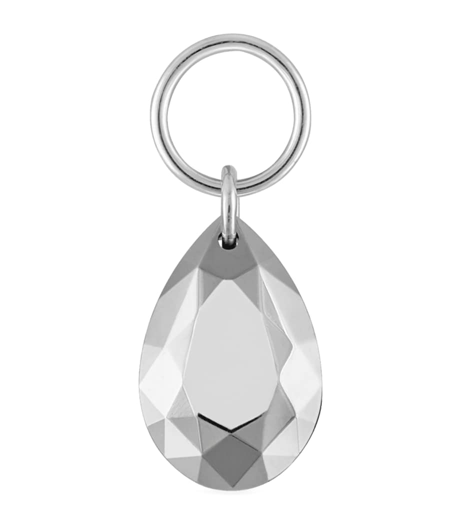 Faceted Pear Single Charm (6.5mm) WHITE GOLD Image 1