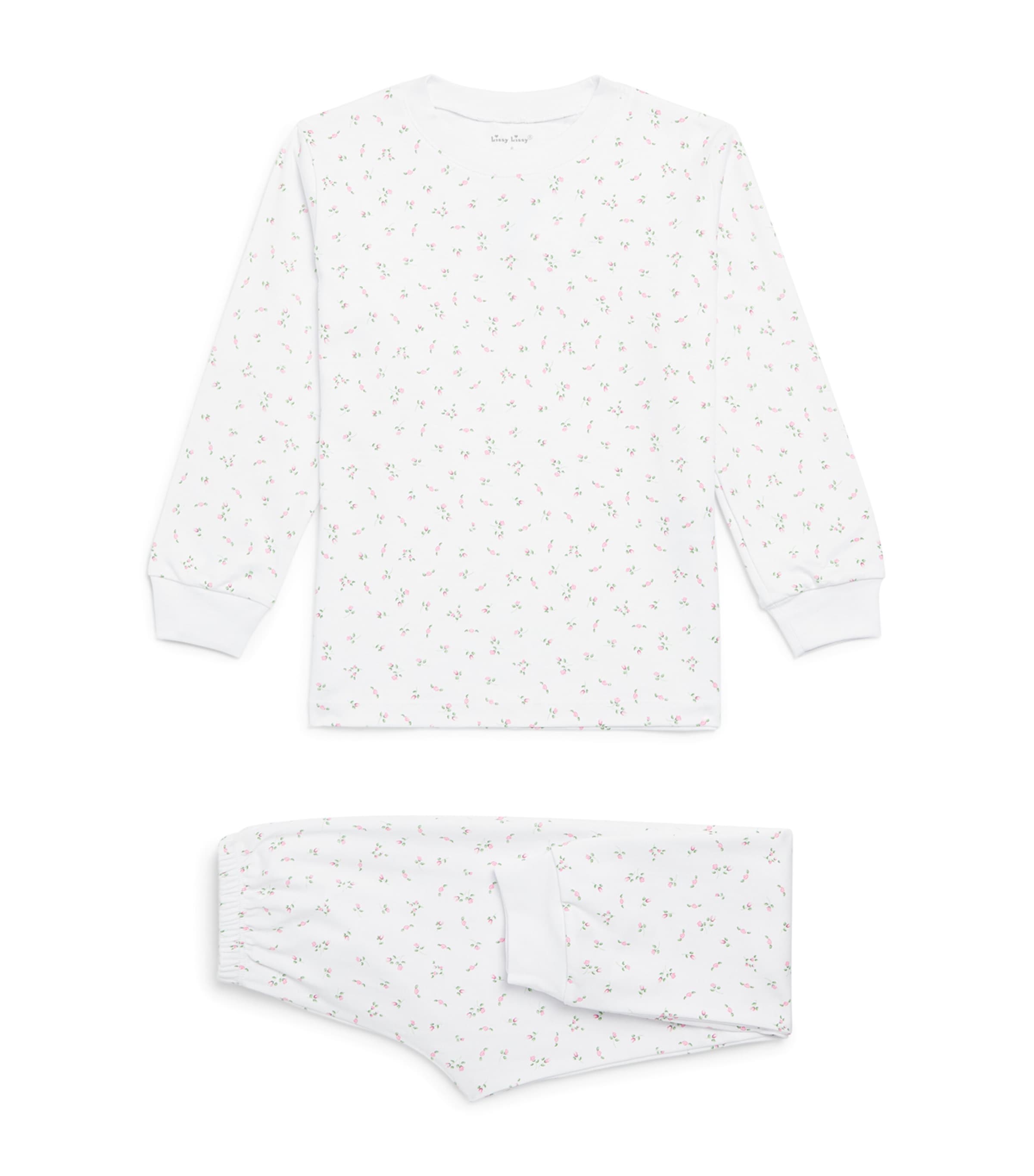Kissy Kissy Pima Cotton Floral Pyjamas (8-10 Years) Roses Wh Image 1
