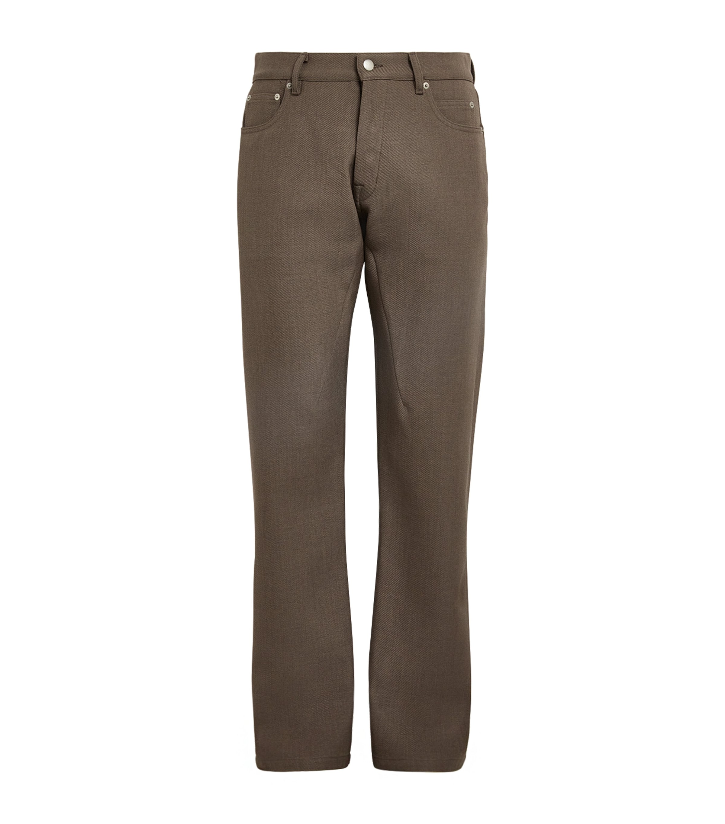 Rick Owens Mens Wool Wide-Leg Kurdt Trousers Dust Image 1