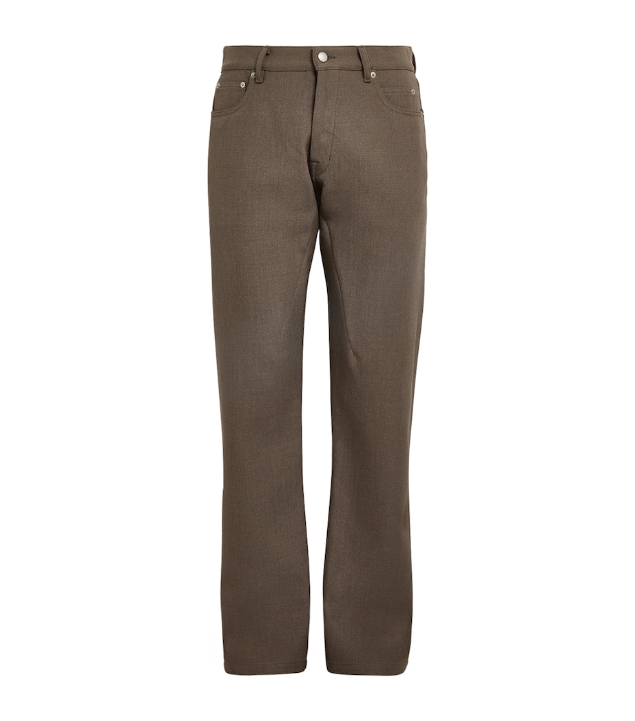 Rick Owens Mens Wool Wide-Leg Kurdt Trousers Dust Image 1
