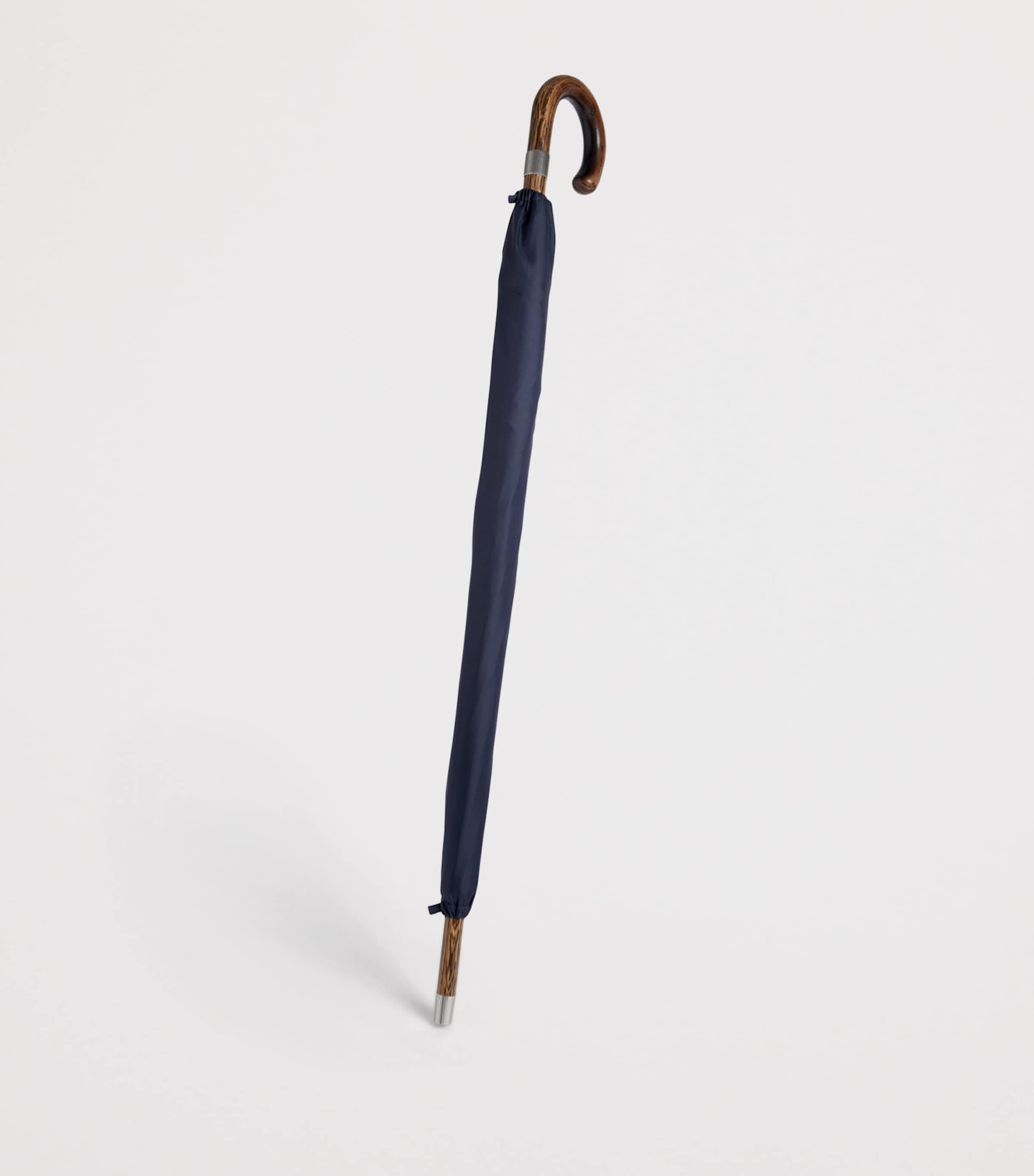 Wooden Handle Long Umbrella 410NAVY Image 2