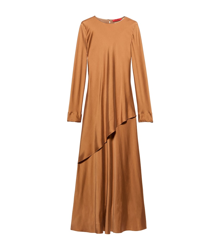 Silk-Blend Maxi Dress AMBER Image 1