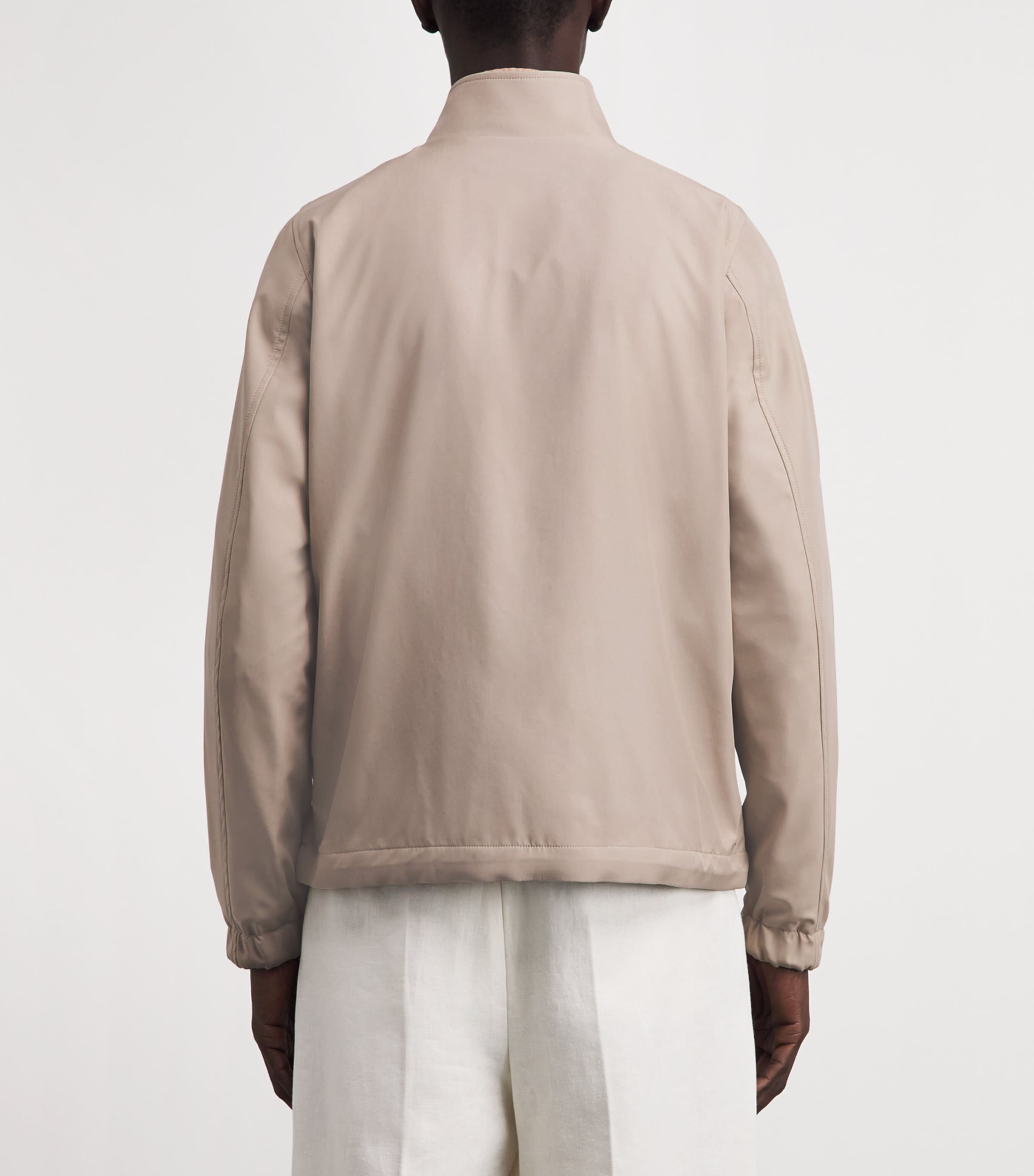 Fioroni Cashmere Mens Silk Bomber Jacket Ieam Avori Image 5