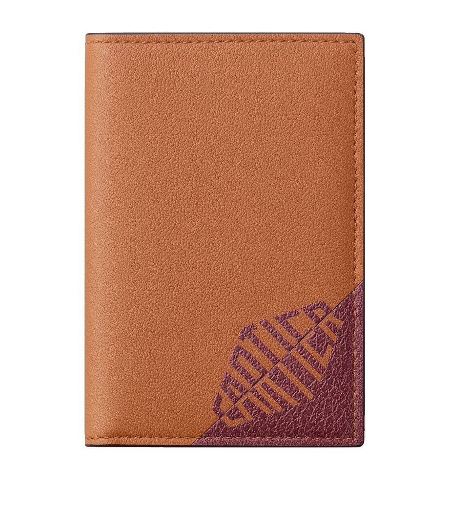 Leather Losange Shadow Card Holder CARAMEL AND BURGUNDY Image 1