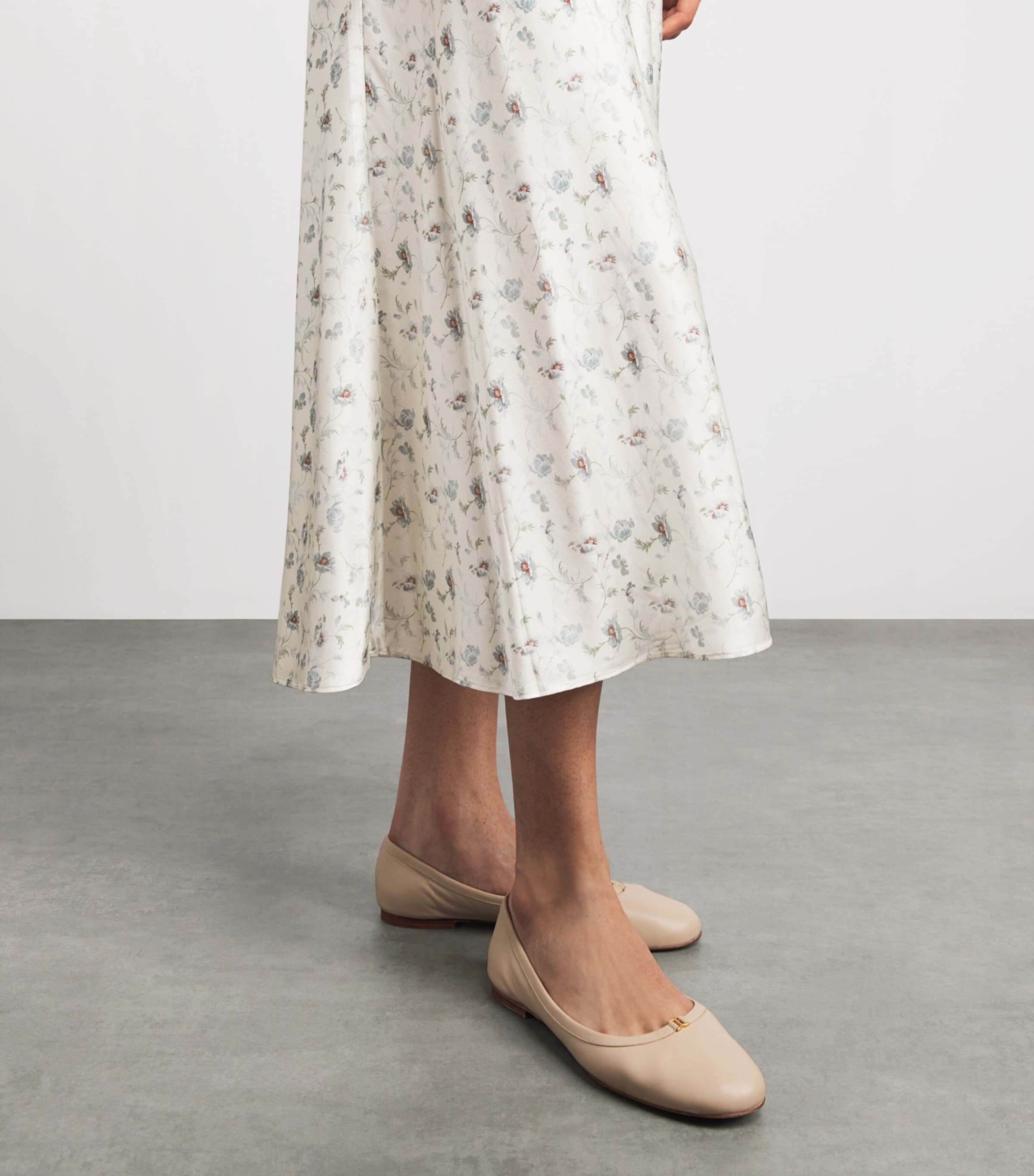 DÔEN Womens Silk Adelana Midi Dress Camellia Bloom Image 5