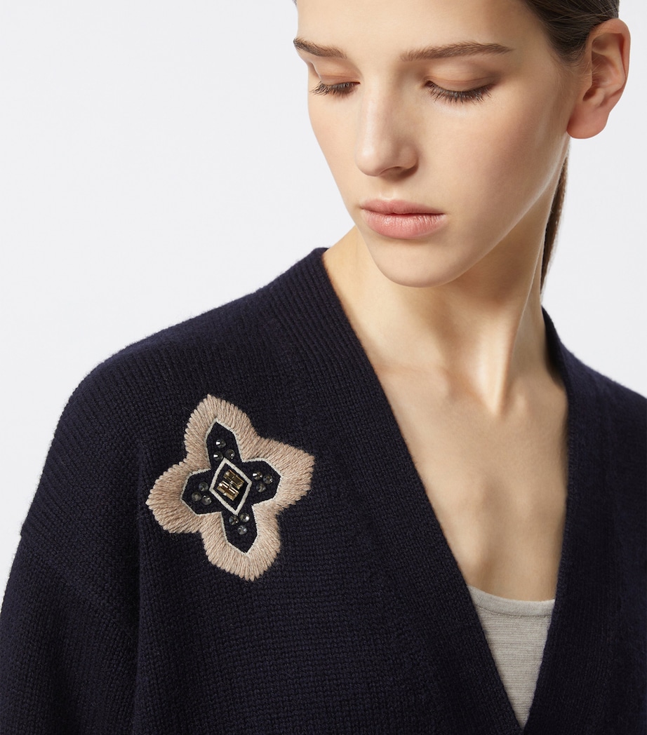 Wool-Cashmere Patch Cardigan ULTRAMARINE Image 6