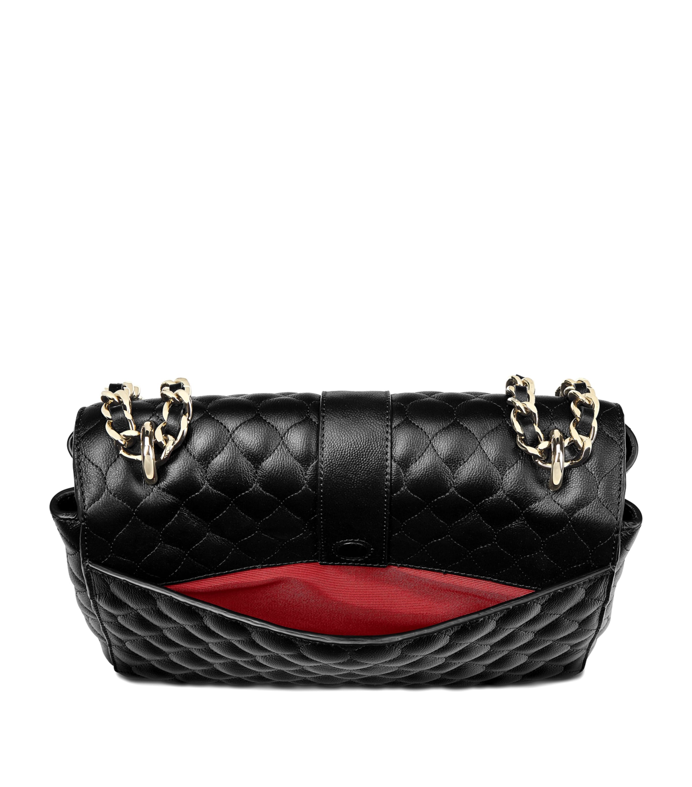 Large Leather Lottie Cross-Body Bag BLACK Image 3