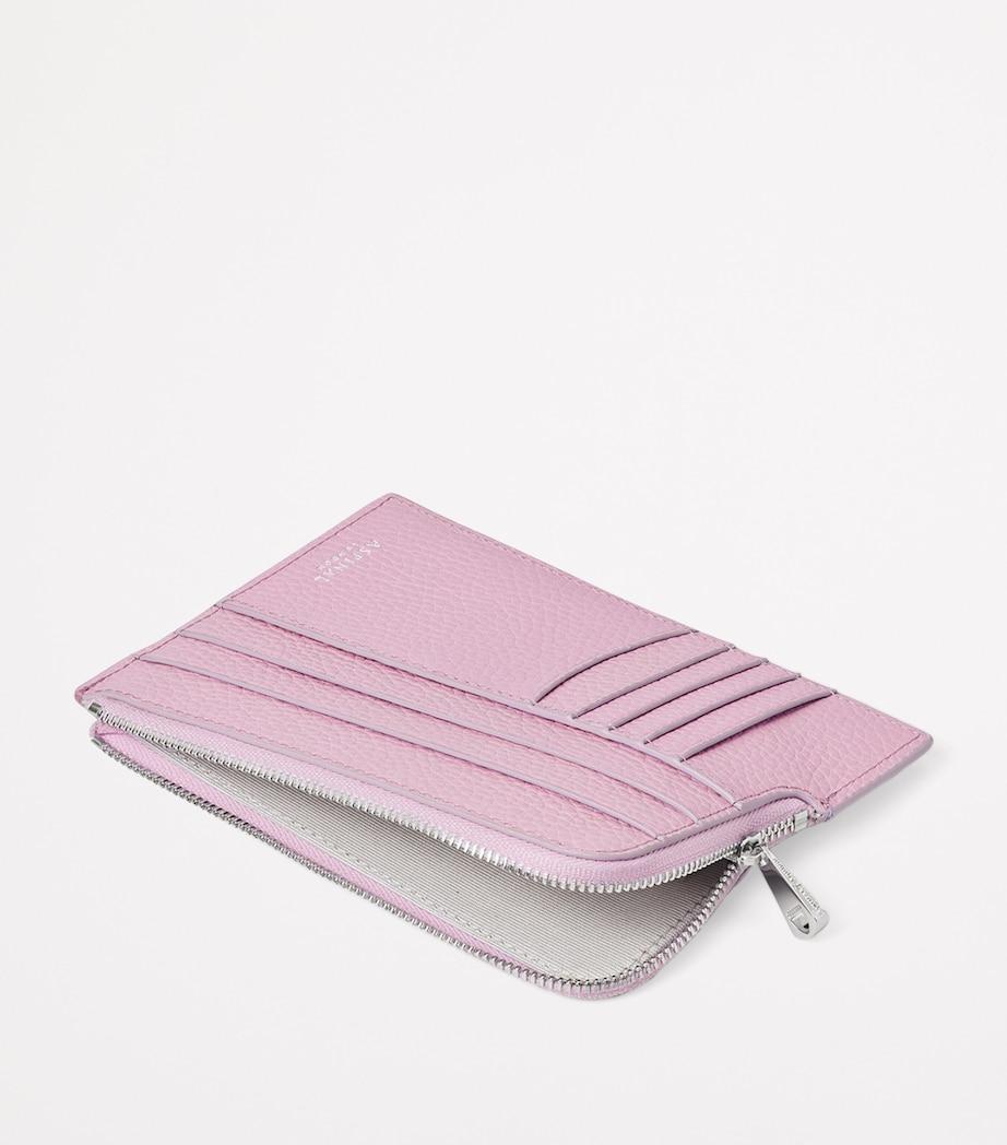 Leather Zipped Travel Wallet LILAC Image 4