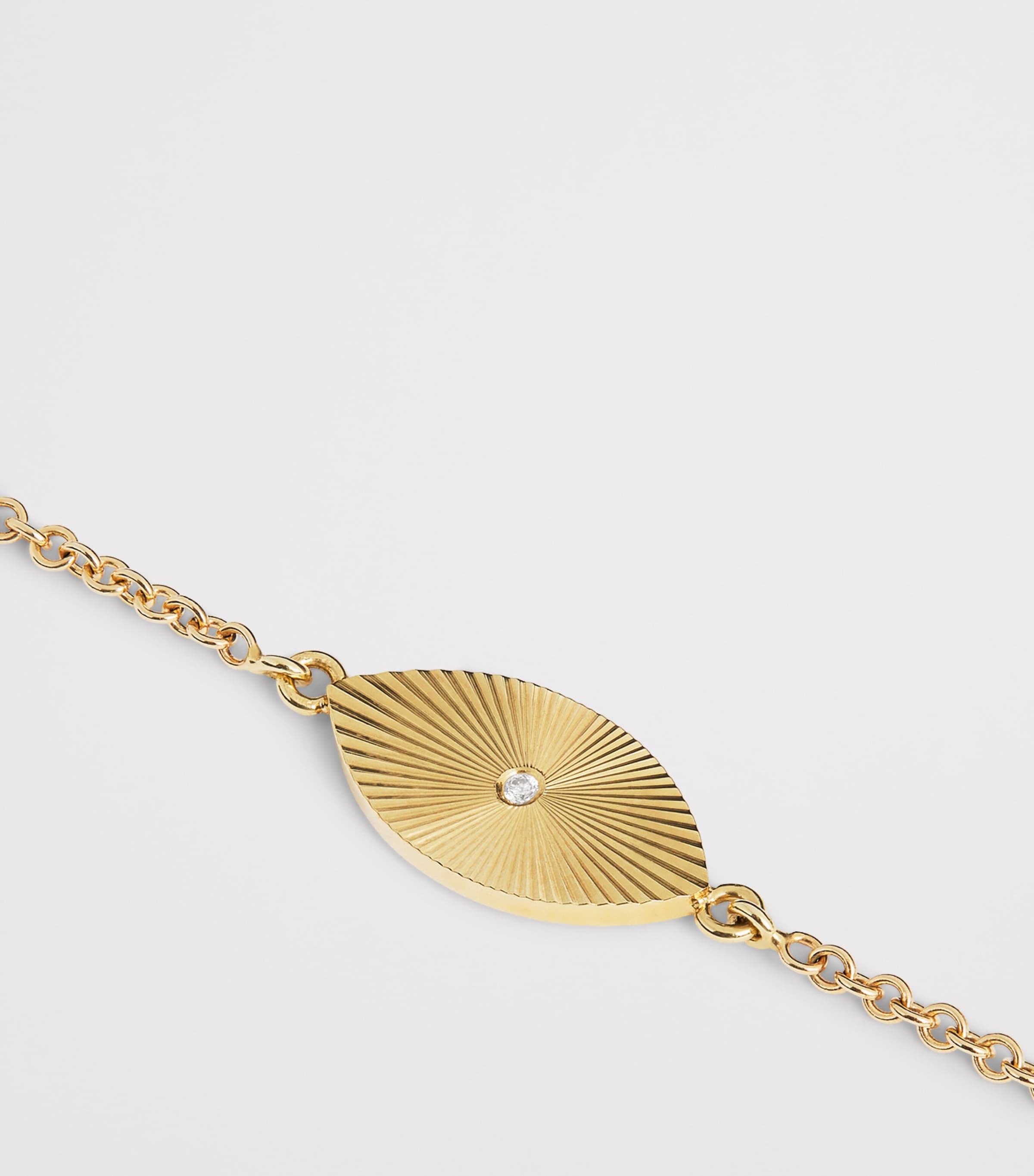 Mini Yellow Gold and Diamond 70s Evil Eye Bracelet YELLOW GOLD Image 3