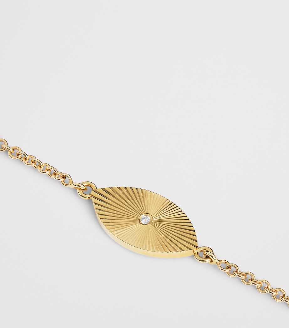 Mini Yellow Gold and Diamond 70s Evil Eye Bracelet YELLOW GOLD Image 3