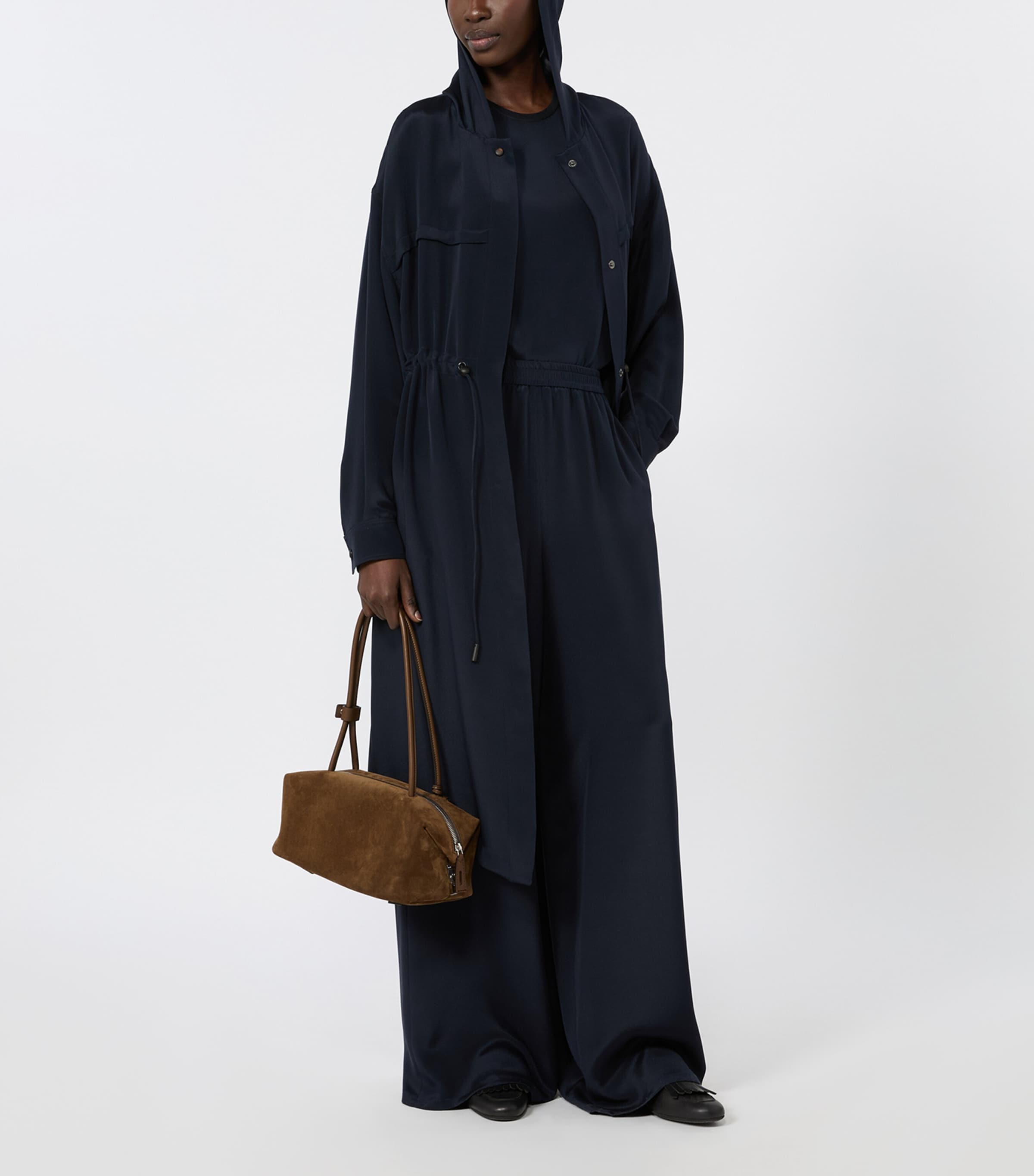 Max Mara Womens Silk Wide-Leg Trousers Ultramarine Image 2