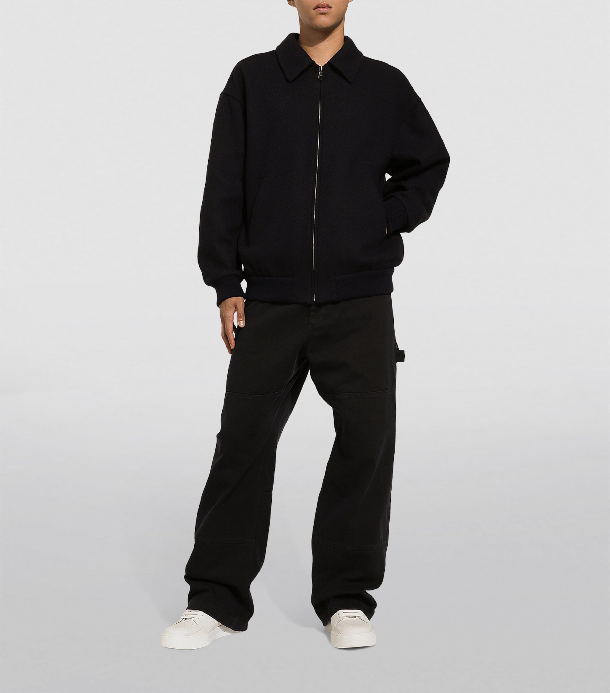 Dolce&Gabbana Mens Wool-Blend Bomber Jacket Very Dark Blue Image 5