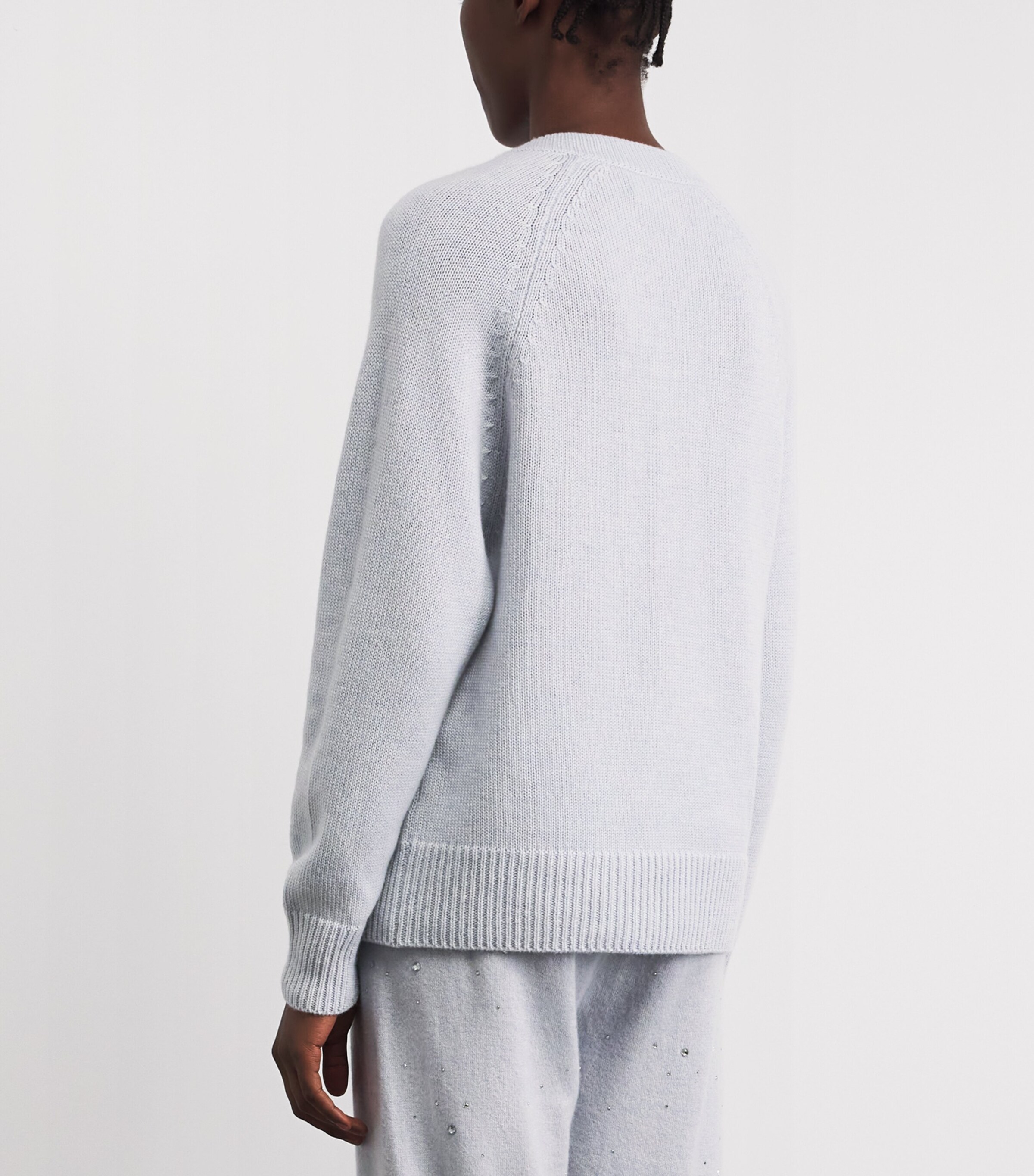 William Sharp Womens Cashmere Crystal-Embellished Sweater Blue Mist Blue Shade Image 5