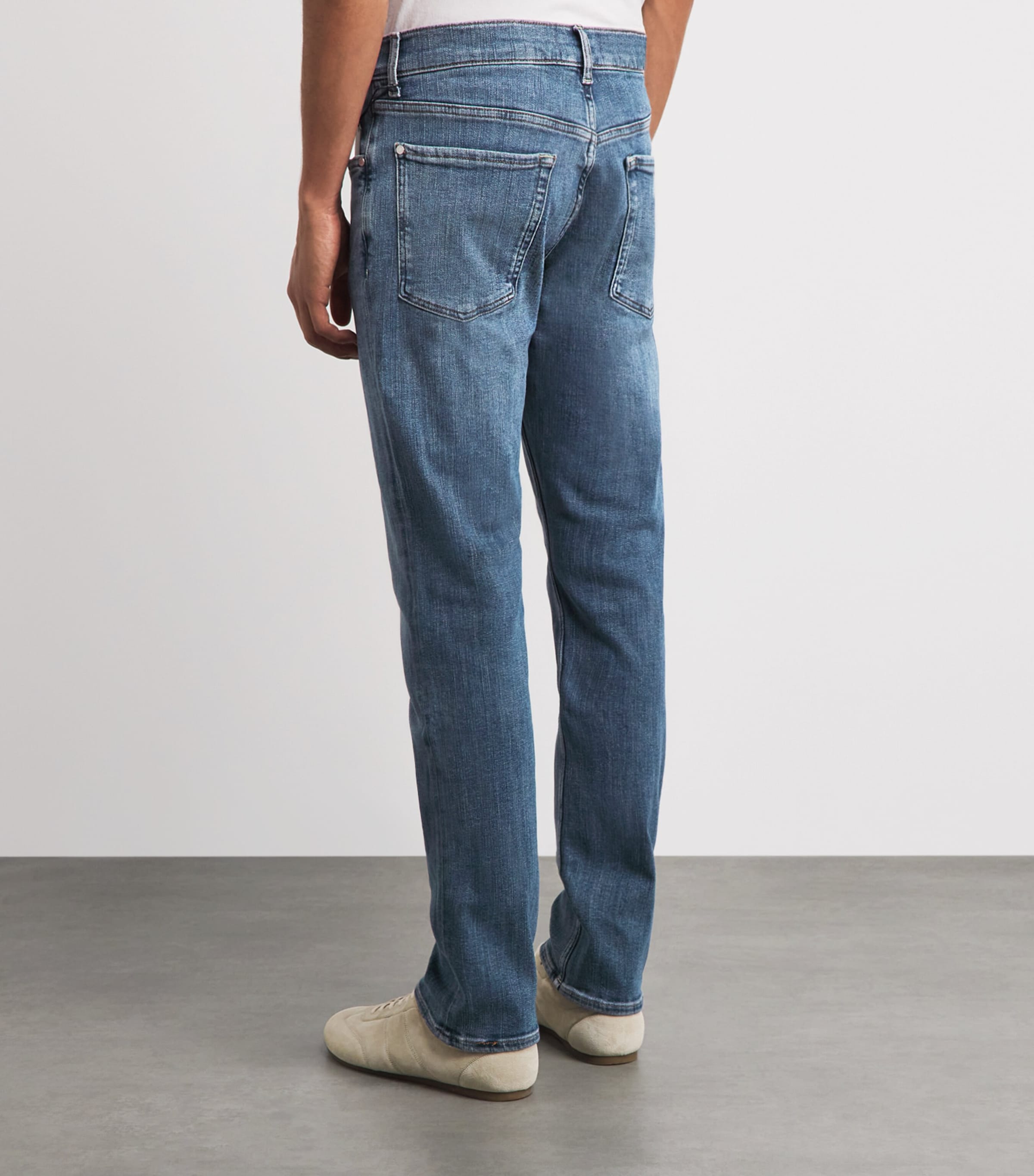 7 For All Mankind Mens The Straight Jeans Mid Blue Image 5