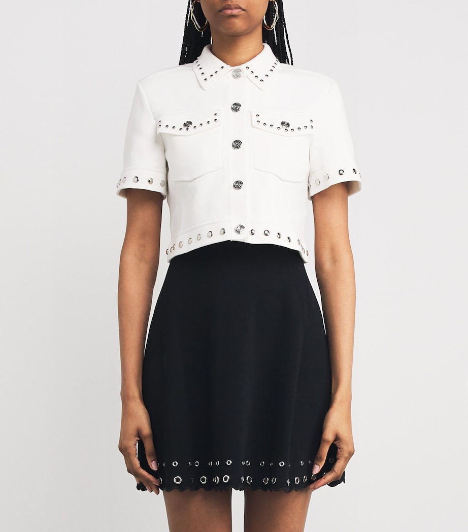 Short-Sleeve Studded Jacket ECRU Image 3