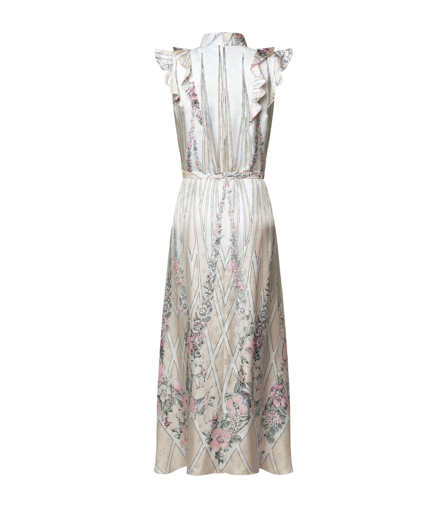 LOUIS VUITTON Womens Silk Ruffle Midi Dress Image 2