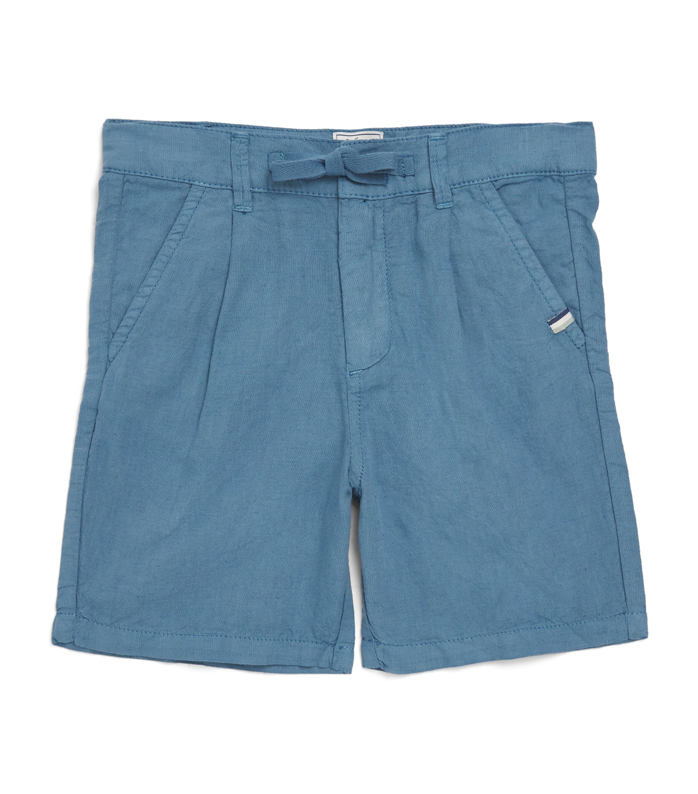 J & Josh Kids' Linen-cotton Bermuda Shorts In Blue