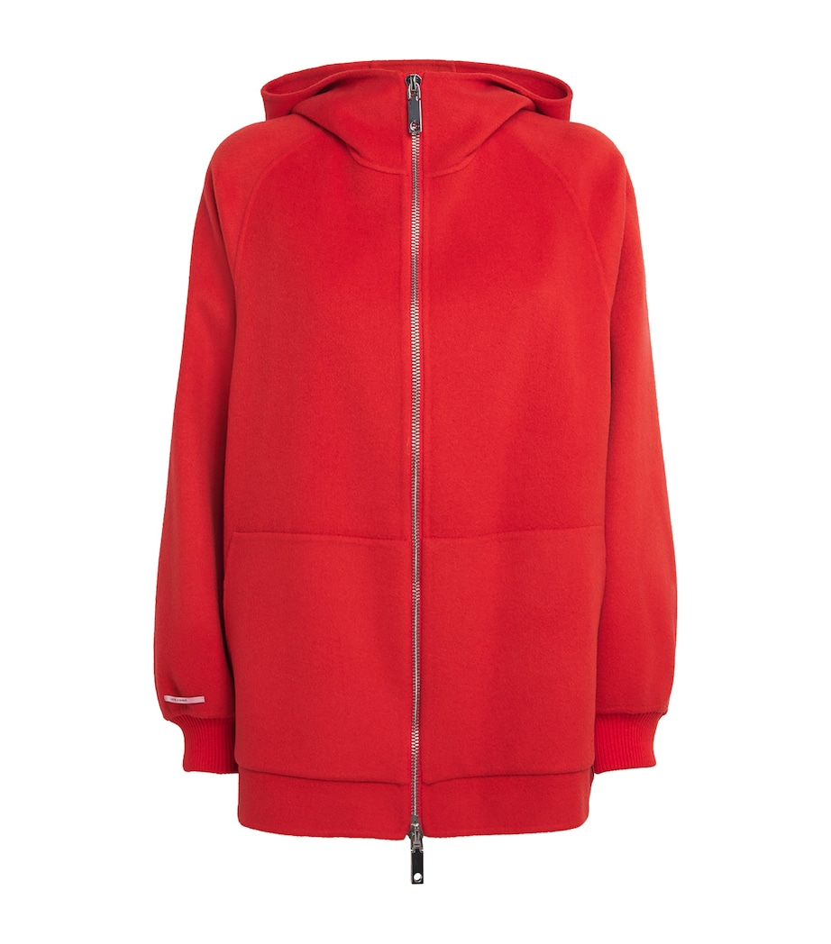 Wool-Cashmere Zip-Up Hoodie ORANGE Image 1